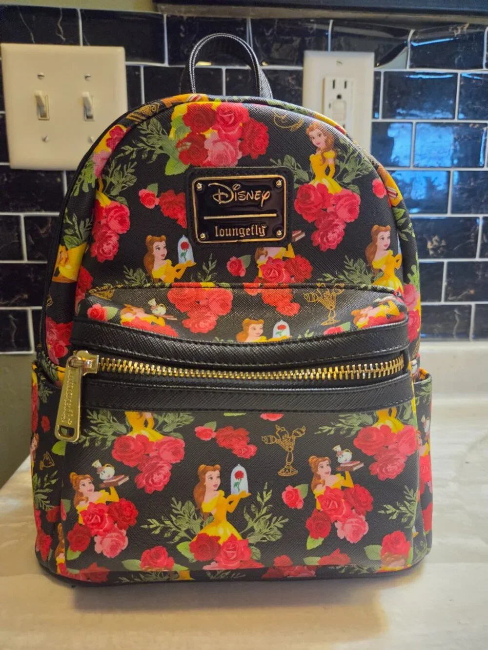 Loungefly Mini Backpack- Beauty and the Beast Belle Floral